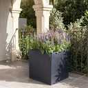 Black Square Planter Box Indoor & Outdoor - Elegant Cube Shaped Flower Tree Pot - Inner Dimensions 20”H x 20”W x 20”L