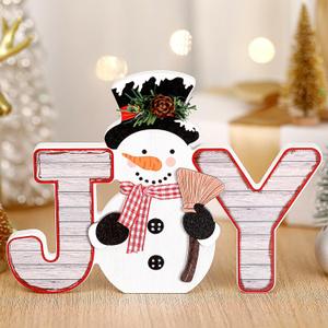 Yousoontic Snowman Winter Decorations Indoor Wooden Snowman Block Farmhouse Joy Sign Winter Tabletop Decorations Table Centerpiece for Home Mantel Shelf Tiered Tray Desktop Sign Holiday Party Supplies