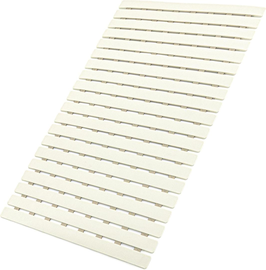 MBOSS Bath Tub Shower Mat Non Slip Bathtub Mats for Bathroom Shower Floor Mat Bath Mats for Shower Tub Anti Slip Shower Mat with Drain Hole and Large Suction Cups (Ivory White, 27.5 X 15.7 Inch)