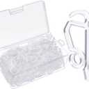Marsui 120 Pieces Christmas Light Clips Outdoor Gutter Hooks Plastic Seasonal Weatherproof Clips Holiday Fence Hooks for Christmas Roof Tree Outside Hanging String Lights (Clear)