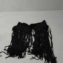 SHENHE Women's Plus Size Fringe Tops Sexy Halter Neck Backless Boho Tassel Cropped Going Out Top (Black), Extra Large Plus 