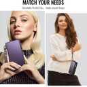 Defencase Compatible with iPhone 13 Case Wallet with RFID Blocking Card Holder for Women and Men, Fashion PU Leather Magnetic Snap Flip Zipper Strap Wallet Phone Case Fit for iPhone 13 6.1", Purple