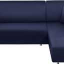 NAISI Couch Cover L Shape 2 Pieces Sofa Cover Soft Stretch Slipcovers with 2pcs Pillowcases Furniture Protector Sectional Couch Covers 3 Seater + 3 Seater (Navy), 90"D x 36"W x 0.1"H