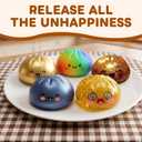 hepanio Glitter Dumpling Squishy,Dumpling Squishies,Glitter Dumpling Mystery Box,Colorful Dumpling Stress Balls Fidget,Jumbo Squishy Toy with Steamer Box,Soft Squeeze Decompression Dough (Blue)