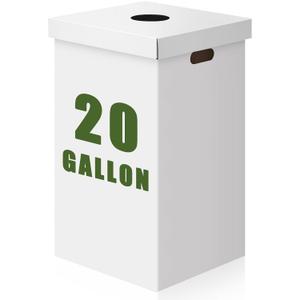 1 Pack 20 Gallon Cardboard Trash Cans with lid Disposable and Reusable Corrugated Cardboard Cans Recycling Bins Bulk with 20 Garbage Bags for Parties Events