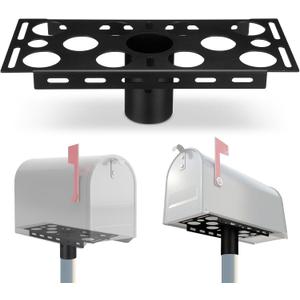 Steel Mailbox Bracket for 2-3/8" Round Post Mailbox Post Mount Bracket Plate for Mounting Board Mailboxes Heavy Duty Mounting Hardware for Outdoor Secure Home Improvement Accessory