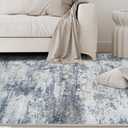 6x9 Area Rugs for Living Room Rug Washable: Abstract Rug for Dining Room Bedroom Carpet Non Slip 6 by 9 Indoor Modern Nursery Home Office Blue Grey