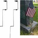 Flag Staff Spike Holder, Grave Marker, Cemetery Memorial Stand for Burial flag Display American Stick flag Holder For Planters, Yard Displays,Headstone, Memorial Day Decoration and Military Tributes (2)