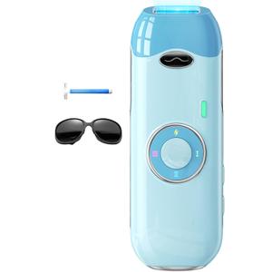 Laser Hair Removal for Women and Men - 5.2 cm Contact Nearly Painless, Powerful Long-Lasting IPL Hair Removal at-home, Effective in 14 Days with Ultra-fast Light Emission for Whole Body Use-Blue