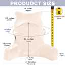 SLIGUY Reading Pillow-Bed Rest Pillow with Detachable Neck Roll & Higher Support Arm for Sitting in Bed Couch or Floor-Backrest Reading Pillow Adult Back Pillow for Reading/Watching TV/Gaming,Beige