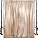 ShinyBeauty PHOTOBOOTH Backdrop Best Choice 4FTx7FT Champagne Sequin Fabric, Copper Sequin Curtains, Wedding Photography Backdrop (Buy it Now)