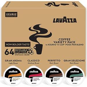 Lavazza Coffee K-Cup Pods Variety Pack for Keurig Single-Serve Coffee Brewers, 64 Count , Value Pack, Notes of: fruits, flowers, chocolate, caramel, citrus, No BB Date