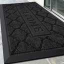 FRAMICS Rubber Doormat 24x36 Inches Heavy Duty - Non-Slip, Waterproof Entry Mat for Outside Front Door, Low Profile Dirt Trapper for All Seasons, Patio, Garage, High Traffic Areas, Black