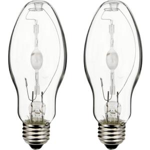 100W Metal Halide Bulb ED17 Clear Medium Base, 4000K Neutral White 9000 Lumens, HID Light Bulb for Warehouse Stadium Industrial High Bay Parking Lot Lighting