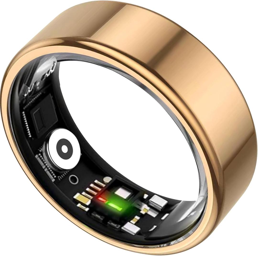 Smart Ring for Women&Men-Activity/Sleep/Heart Rate/HRV/Stress/Women's Health Tracker-IP68 Waterproof/Wearable-No Subscription Fee Required-Compatible with iPhone &Android, Size: 8