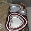 e65 Pcs Foil Heart Shaped Cake Pans for Baking, 23 oz 9 oz and 3.4oz Aluminum Cupcake Pans with Lids, Disposable Heart Baking Cups Pans for Valentine's Day Wedding Birthday Party Supplies Red