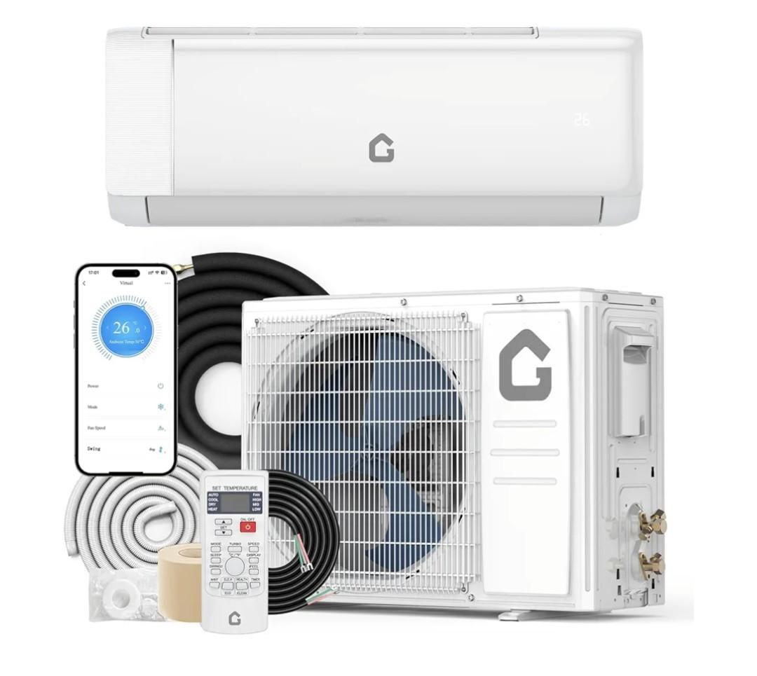 IDEALHOUSE 24,000 BTU Mini Split Air Conditioner and Heat Pump, 21 SEER2 Ultra Quiet 208-230V Ductless AC with WiFi & Alexa Control, Cools/Heats up to 1500 Sq.Ft, Easy Installation Kit