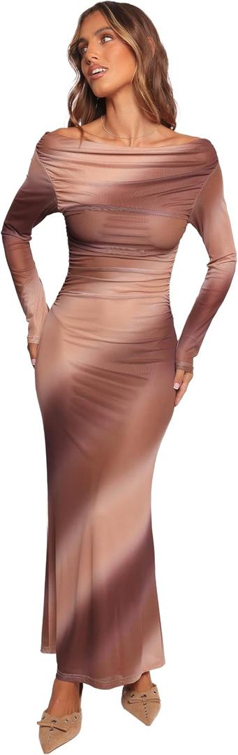 Petal & Pup Women's Hesper-Maxi-Dress-Brown-Multi, Medium