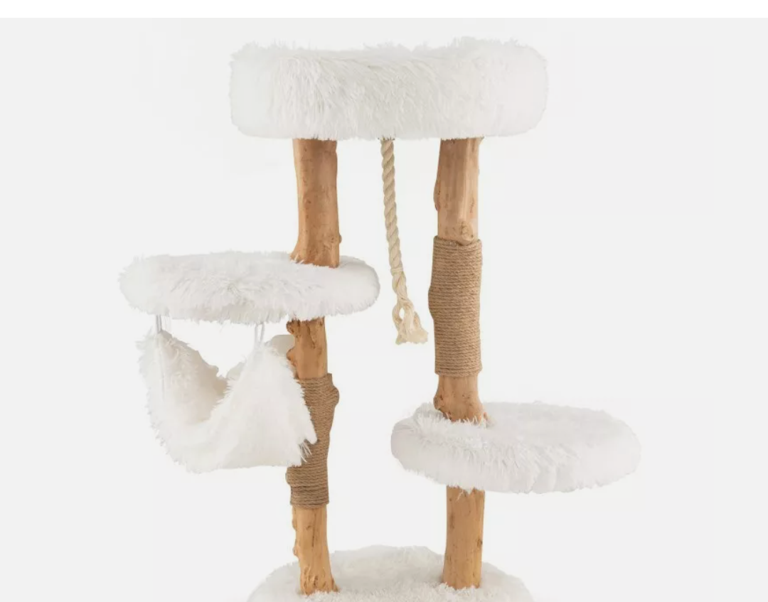 5-Tier Cat Tree Tower Cat Climbing Stand With Scratching Posts and Hanging Rope