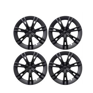 4PCS Hub Cap Replacement Wheel 19 Inch Hubcap Full Rim Cover Accessories Compatible with Tesla Model Y 2018-2024(Matte Black)