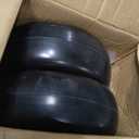 11x4.00-5 Flat Free Lawn Mower Tire and Wheel with Bearing Bore 3/4" or 5/8", 3.4"-4"-4.5"-5" Centered Hub, Smooth Tread Tire for Zero Turn Mowers, 2 Pack