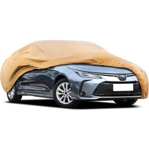 Heavy Duty Outdoor Car Cover Custom Fit for Toyota Corolla, Windproof All Weather Waterproof Sun Rain UV Dust Snow Protection Outdoor Car Covers (brown)