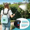 SideKing 3.2 Gallon Battery Powered Backpack Sprayer, Electric Back Pack Sprayer with 3 Spray Speed, Battery Indicator, Rechargeable Handle, 40" Telescopic Wand, 5 Mist Nozzles, for Lawn and Garden