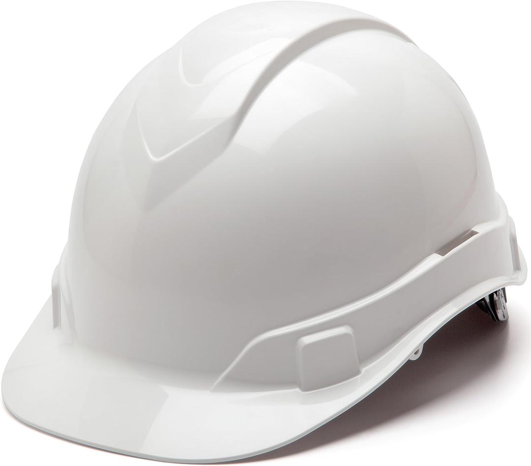 Pyramex Ridgeline Cap Style Hard Hat 4 Point Ratchet White