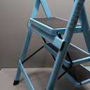 3 Step Ladder, Folding Step Stool for Adults, Lightweight Aluminum Step Ladder, Portable 330 LBS Capacity Ladders for Home Kitchen Library Office, Small Step Stools with Anti-Slip Wide Pedals, Blue