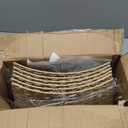 ELYKEN 33 Inch Christmas Tree Collar, 6-Piece Xmas Tree Skirt for Artificial Trees, Handcrafted Plastics Wicker Tree Base Cover with Cord Cut-Out Rustic Farmhouse Tree Ring for Home Decor (Natural-round Pp)