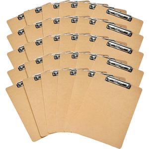 Amazon Basics Hardboard Office Clipboard, Letter Size, 9" x 12.5", Brown, 30-Pack