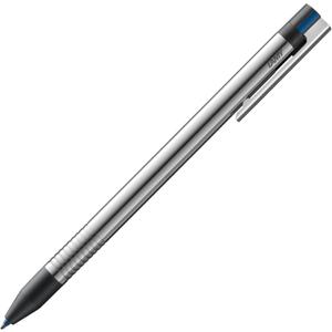 Lamy logo 3-colours - multicoloured ballpoint pen (black, blue, red) with a sight dial mechanism in an elegant stainless steel case - incl ballpoint refills M 21 in black, blue & red (silver)