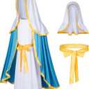 Irtysh Classic Girl Biblical Religious Virgin Mary Costume Fancy Dress Costume Headwrap Hat Waist Rope Set