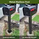 KOMOHOM 43" Mailbox Post with Mounting Bracket, Black In-Ground Mounting Post for Use with Mailbox, Compatible with Mail Boss, Architectural MAILBOXES, Gibraltar, hykolity, ShoppingOnBed, adoorn