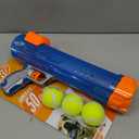 Nerf Dog Tennis Ball Blaster Dog Toy Gift Set, Tennis Ball Dog Fetch Toy Launches up to 50 ft, Dog Ball Thrower for All Breeds Includes Translucent Blue Tennis Ball Launcher and 3 Dog Tennis Balls (4 Piece Set)