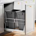 Dual 40QT Pull Out Trash Can Under Cabinet with Soft-Close Slides