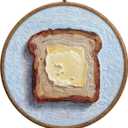 Homemade Bread Butter Round Frames for Art, Butter Toast Breakfast Still Life Boho Wall Hanging, Waterproof Western Rustic Country Decorations with Hook, for Home Bathroom Living Room Bedroom, 15