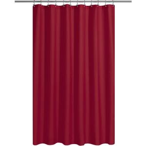 N&Y HOME Fabric Shower Curtain or Liner with Magnets - Hotel Quality Red Shower Curtain for Bathroom, Machine Washable, Water Repellent - Red, 72x72