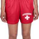 LIFEGUARD Officially Licensed Womens Active Running Performance Shorts Moisture Wicking (Medium, Red)
