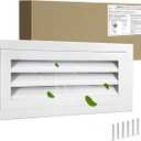 16"*8" Gable Vent,Aluminum Alloy Wall Vent Shed Vents,with Removable Strainer and 180 Degree Opening Angle.Ideal for Attic,Shed,Garage,Play House,Coop.[Inside Dimensions:14"w X 6"h]-White 1 Pack