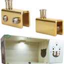 4PCS Gold Glass Door Hinges, Frameless Door Hinges for 3-8mm Cabinet Glass Doors (Gold)