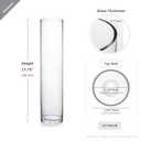 WGVI Quality Thick Weighted Tall Clear Cylinder Glass Vases, 4" W x 18" H, Flower Arrangement Floating Candle Holders Wedding Centerpieces Event Floral Container Artistic Display Home Decor, 1 Piece