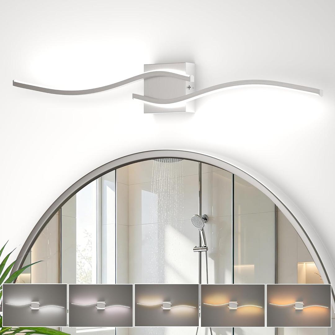 LED Bathroom Vanity Light Dimmable 5CCT 40Inch Brushed Nickel