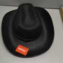 Kangaroo -Cowboy Hat for Women & Men with Pull-on Closure, Costume Party Perfectly Fits as Adults Cowgirl (Black)