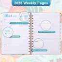 Planner 2025, Weekly Planner Undated & To Do List Notebook, 12 Monthly Note Book for Daily Organizer 6.3" x 8.4", Flexible Cover, Colorful Roses (Style D)