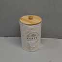 Canisters Sets for Kitchen Counter Storage and Organization with Wooden Bamboo Lids, Food Pantry Containers, Stackable Steel Storage Bins, Airtight Sugar Tea Coffee Canisters - Cream