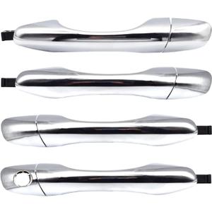 Set of 4 Chrome Exterior Door Handles w/Cover for Kia Sorento 2016-2020, Replaces 82651C5010 82651-C5010 83652-C5010 - wo/Smart Key Entry (4 Pcs Front & Rear)