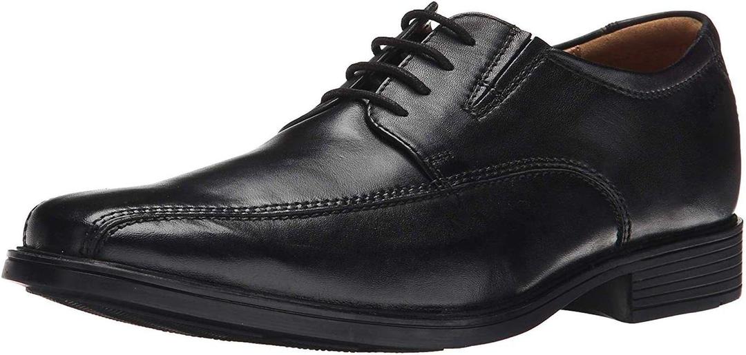 Clarks Mens Tilden Walk (10.5 Wide, Black Leather)