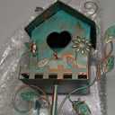 DREAMSOUL 48" Rustic Bird Houses for Outside Metal Bird House Pole, Decorative Green Birdhouse for Patio, Yard, Garden
