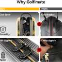 Golf Travel Bags for Airlines with Carbon Fiber Hard Top, Protective Club Traveling Cover with Wheel, Golf Club Carrier Case for Airplanes, Thick Padding, Durable Zippers and 2 Sided Spacious Pockets